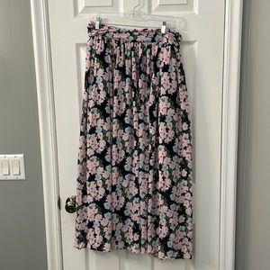 J.Crew full length lined floral skirt with pockets